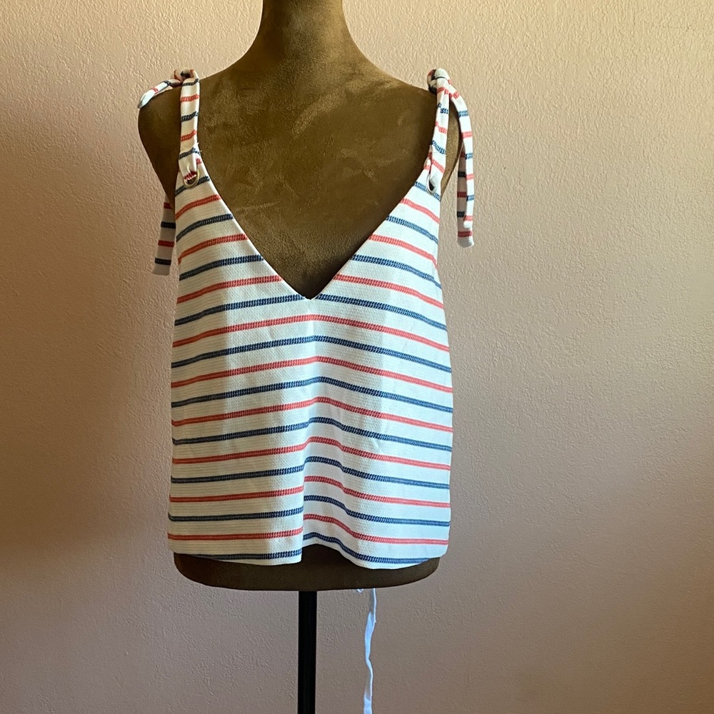 Zara Multicolor Striped Tie Strap Camisole